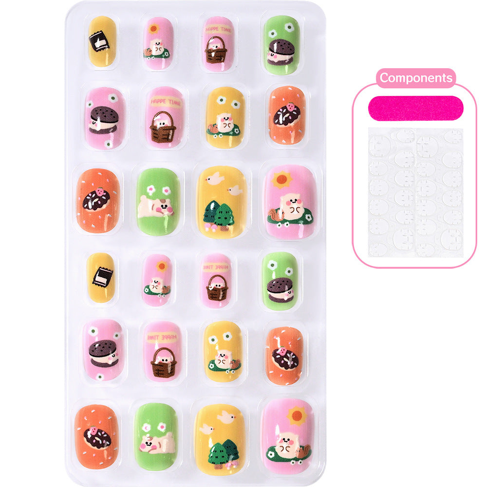 Creative Cartoon-Themed Press-On Nail Collection Bowlift