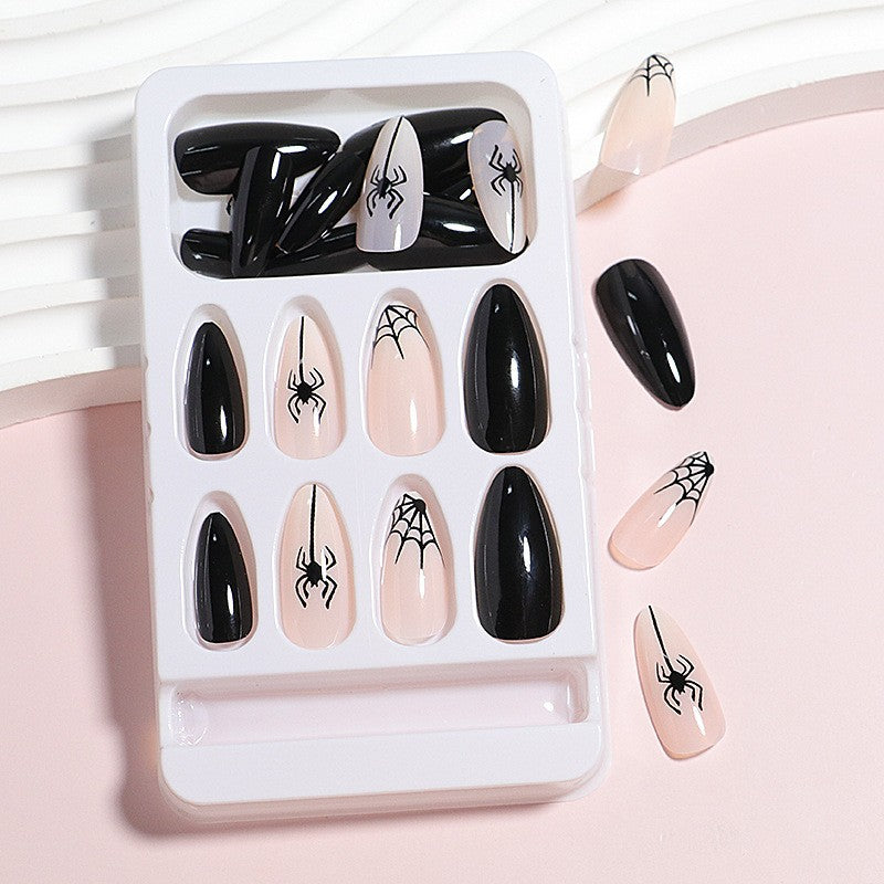Artistic Spider Design Press-On Nails Bowlift