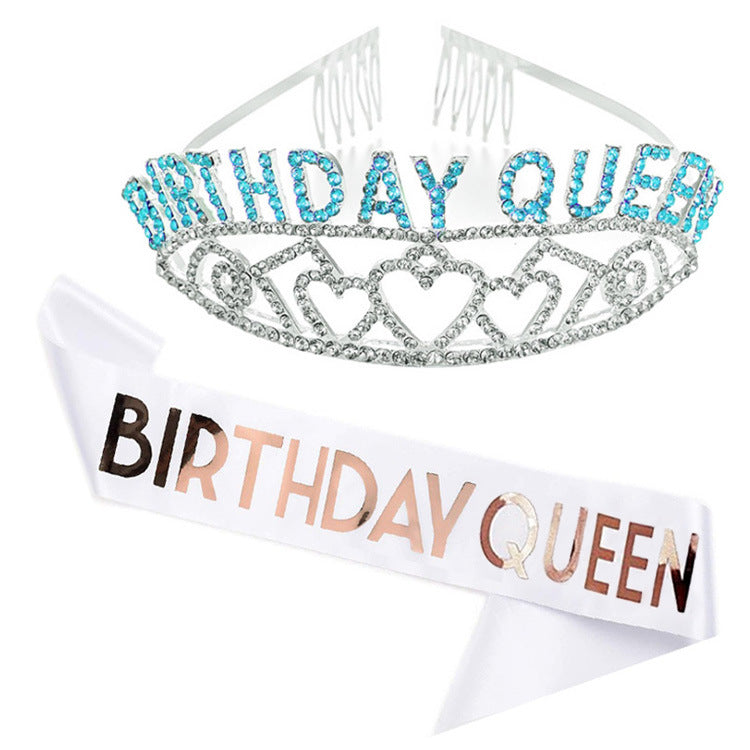 Women's Sparkling Tiara and Sash Set Bowlift