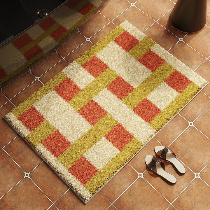 Geometric Patterned Non-Slip Bath Mat Bowlift
