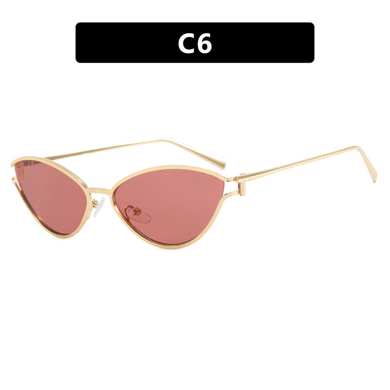 Women's Cat-Eye Sunglasses with Protective UV Filter and Elegant Metal Frame Bowlift