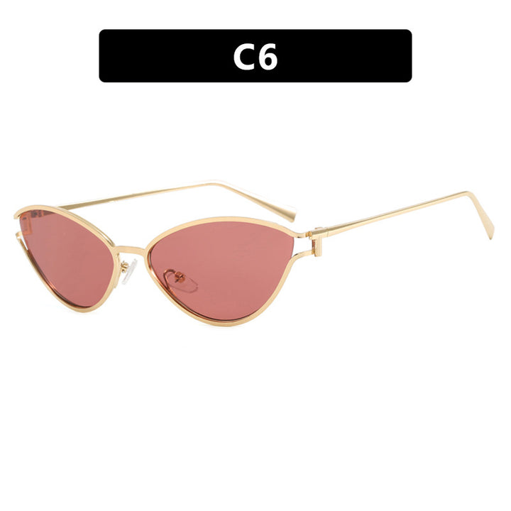 Women's Cat-Eye Sunglasses with Protective UV Filter and Elegant Metal Frame Bowlift