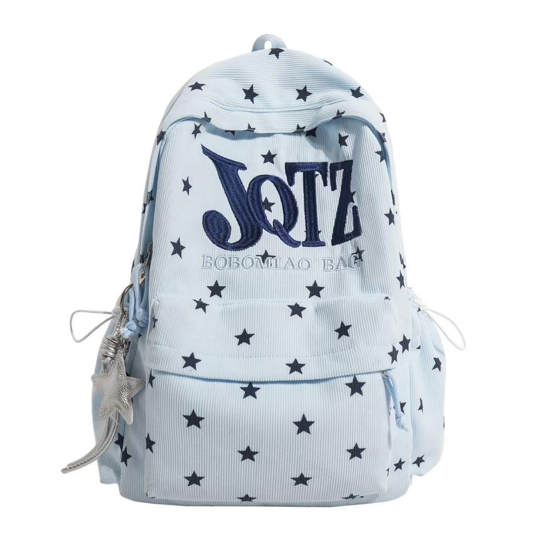 Star-Embellished Casual Backpack Bowlift