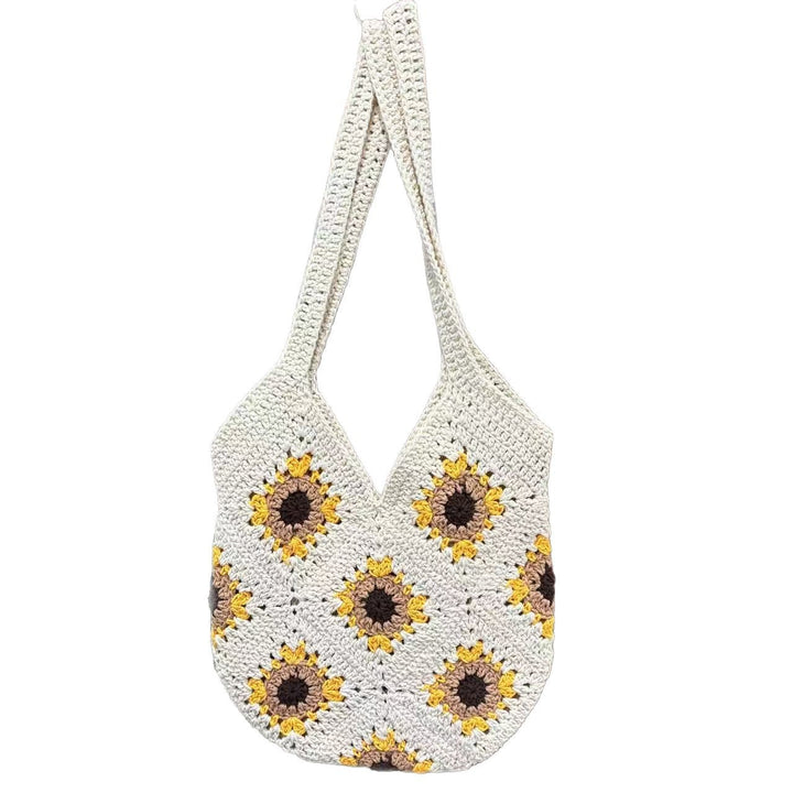 Handmade macrame bag with sunflower motif Bowlift