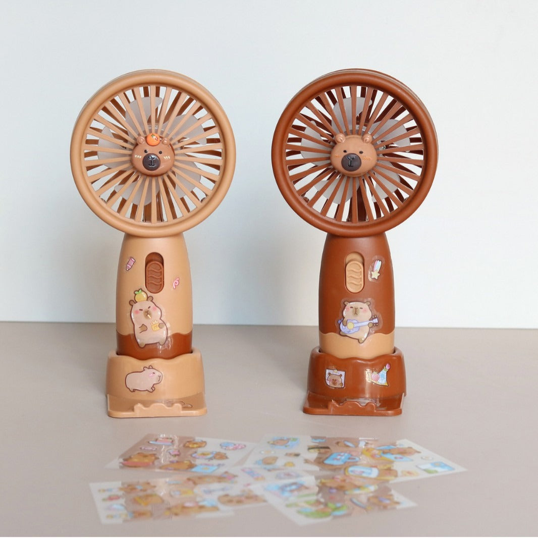 Unisex Handheld Fan with Animal Design and Customizable Stickers Bowlift