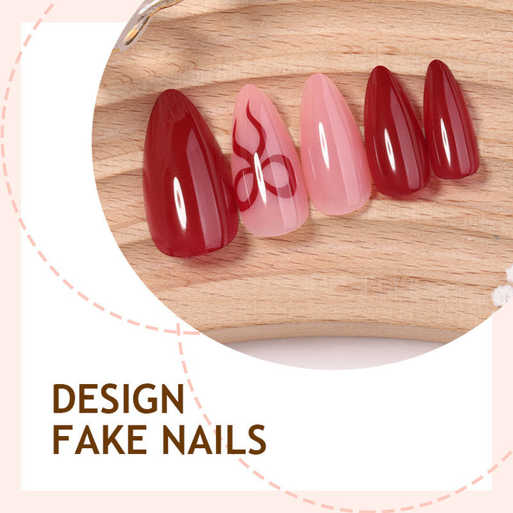 Artificial nail set with elegant bow and glitter accents Bowlift 1789119024