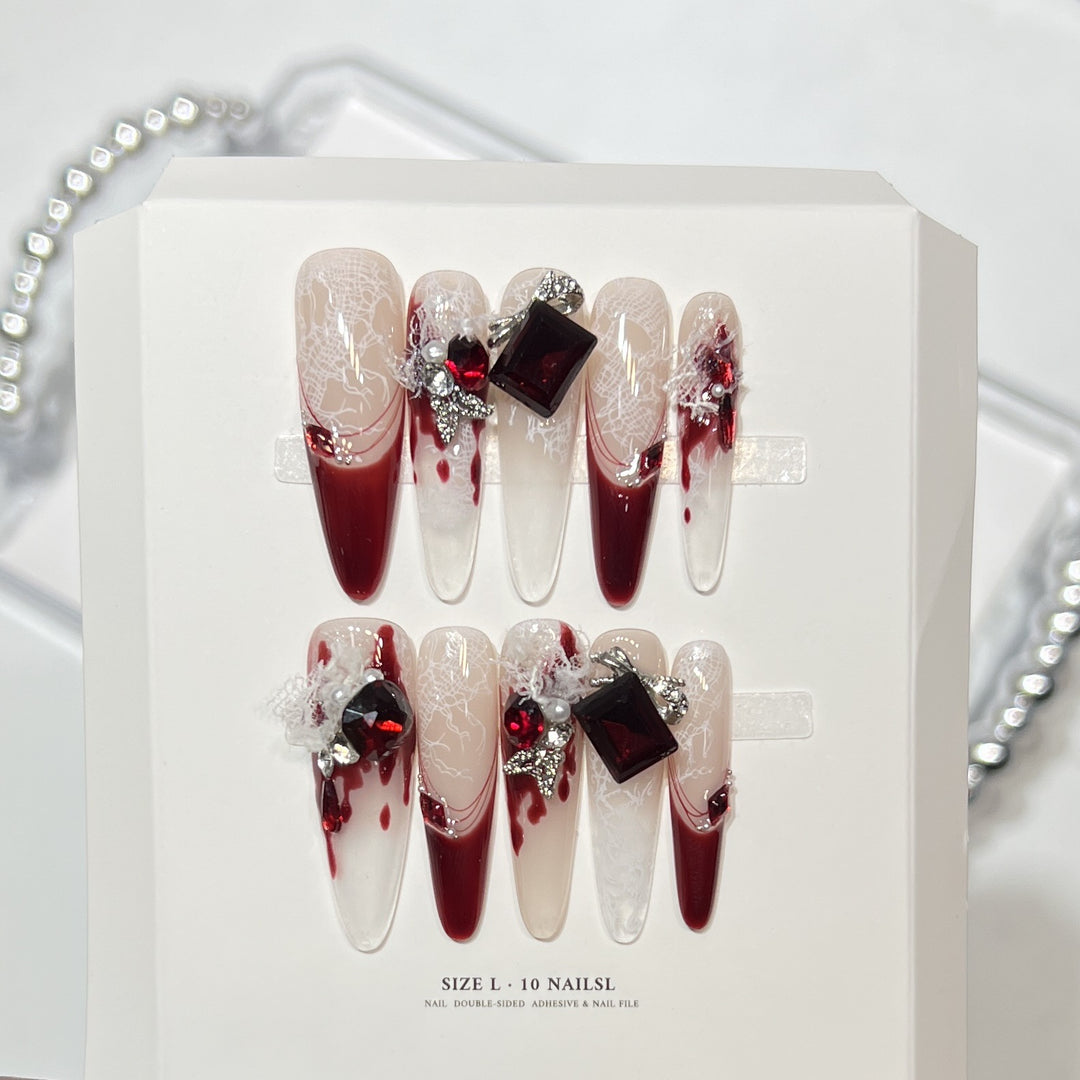 Elegant Decorative Press-On Nail Art Set Bowlift