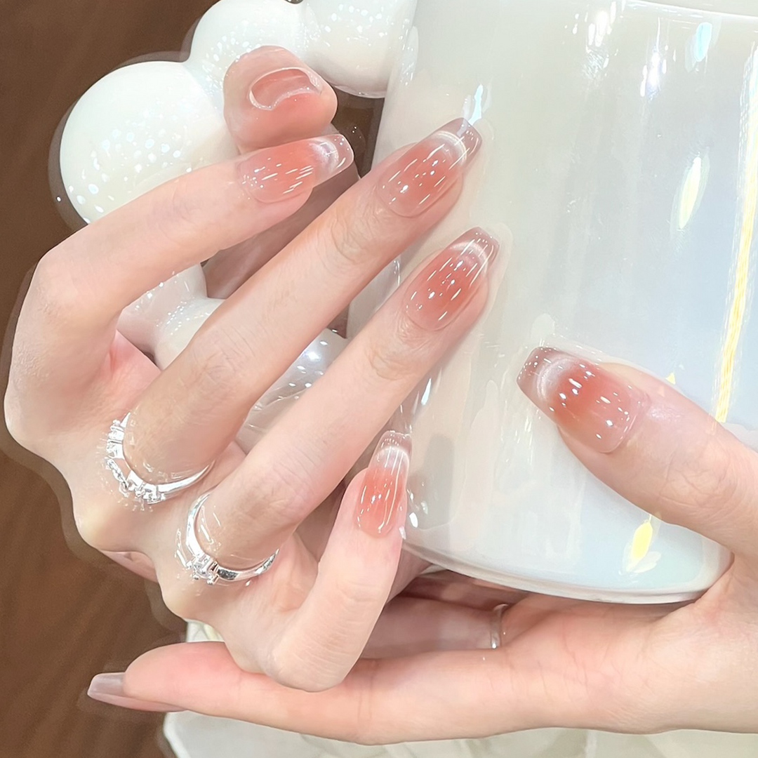 Glittery French Tip Press-On Nails Bowlift