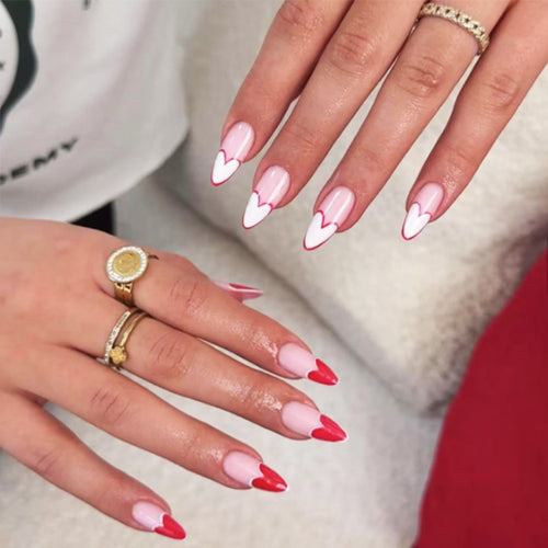 Heart-Design Stiletto Press-On Nails Bowlift 1789085993
