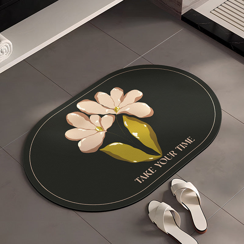Stylish Floral-Themed Bathroom Mat