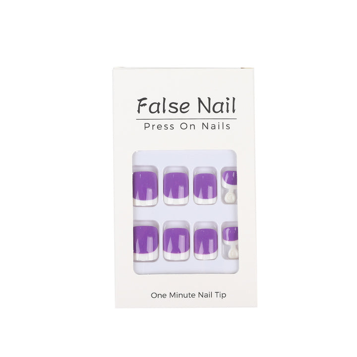 Artificial nail set with modern gradient and French tip Bowlift