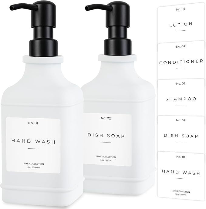 Refillable Luxury Pump Dispenser Set for Hand Wash and Dish Soap Bowlift