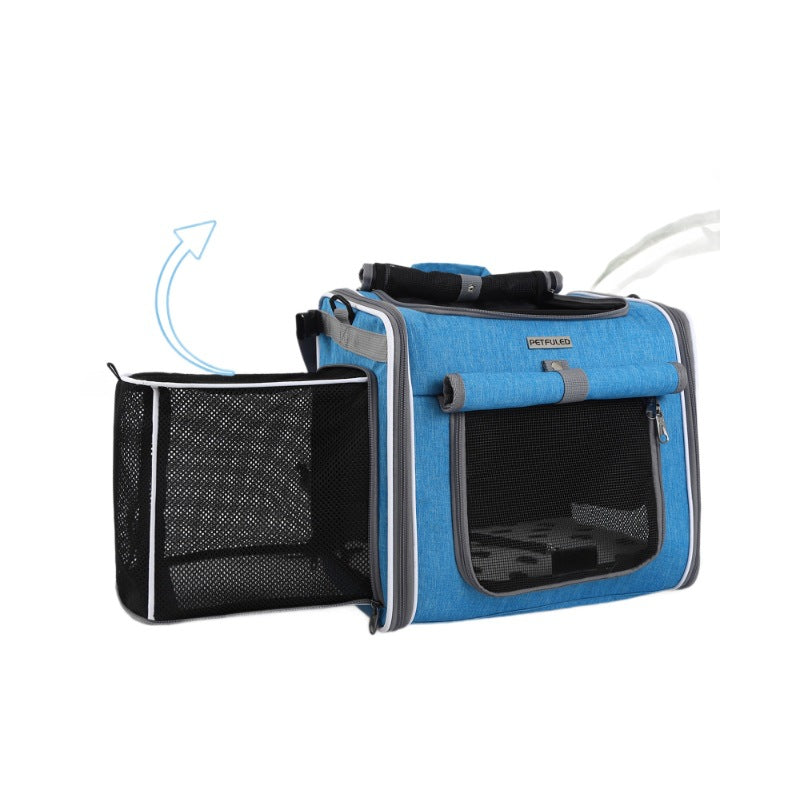 breathable bike-mounted pet carrier with mesh ventilation, top-entry access and safety leash Bowlift
