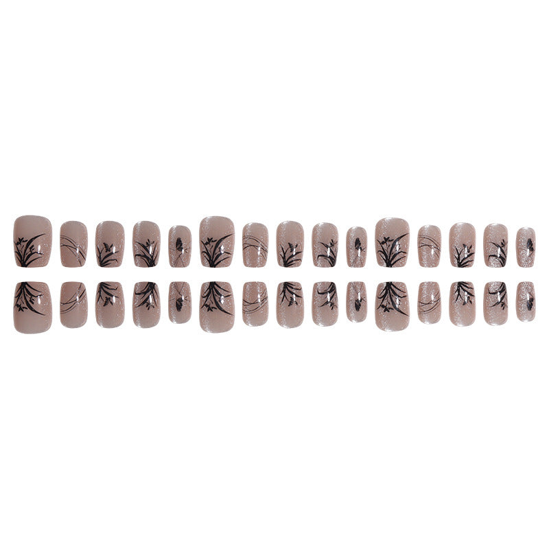 Elegant Nature-Inspired Press-On Nail Art Bowlift