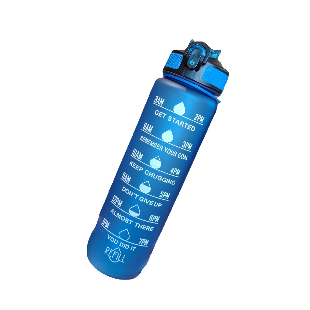 Ladies motivating water bottle with time markings Bowlift