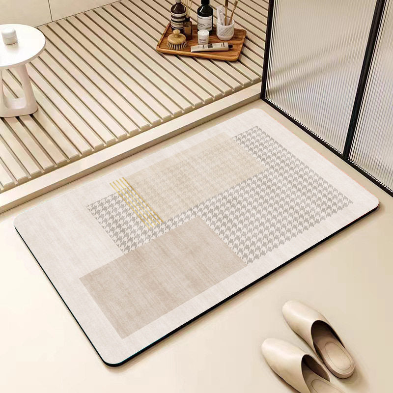 Non-Slip Geometric Pattern Bathroom Mat Bowlift