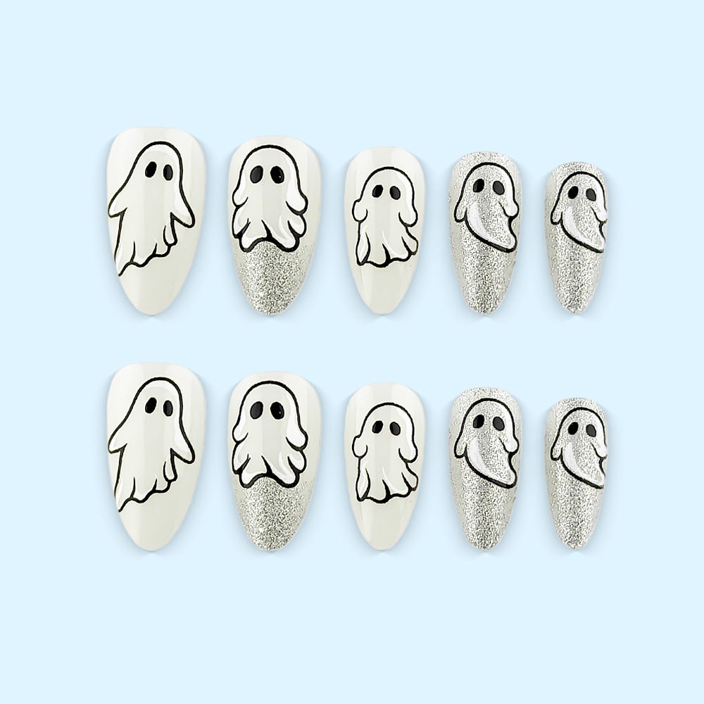 Artificial nails with cute ghost motif Bowlift