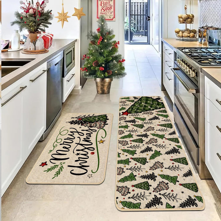Festive Holiday Kitchen Runner Mat Bowlift