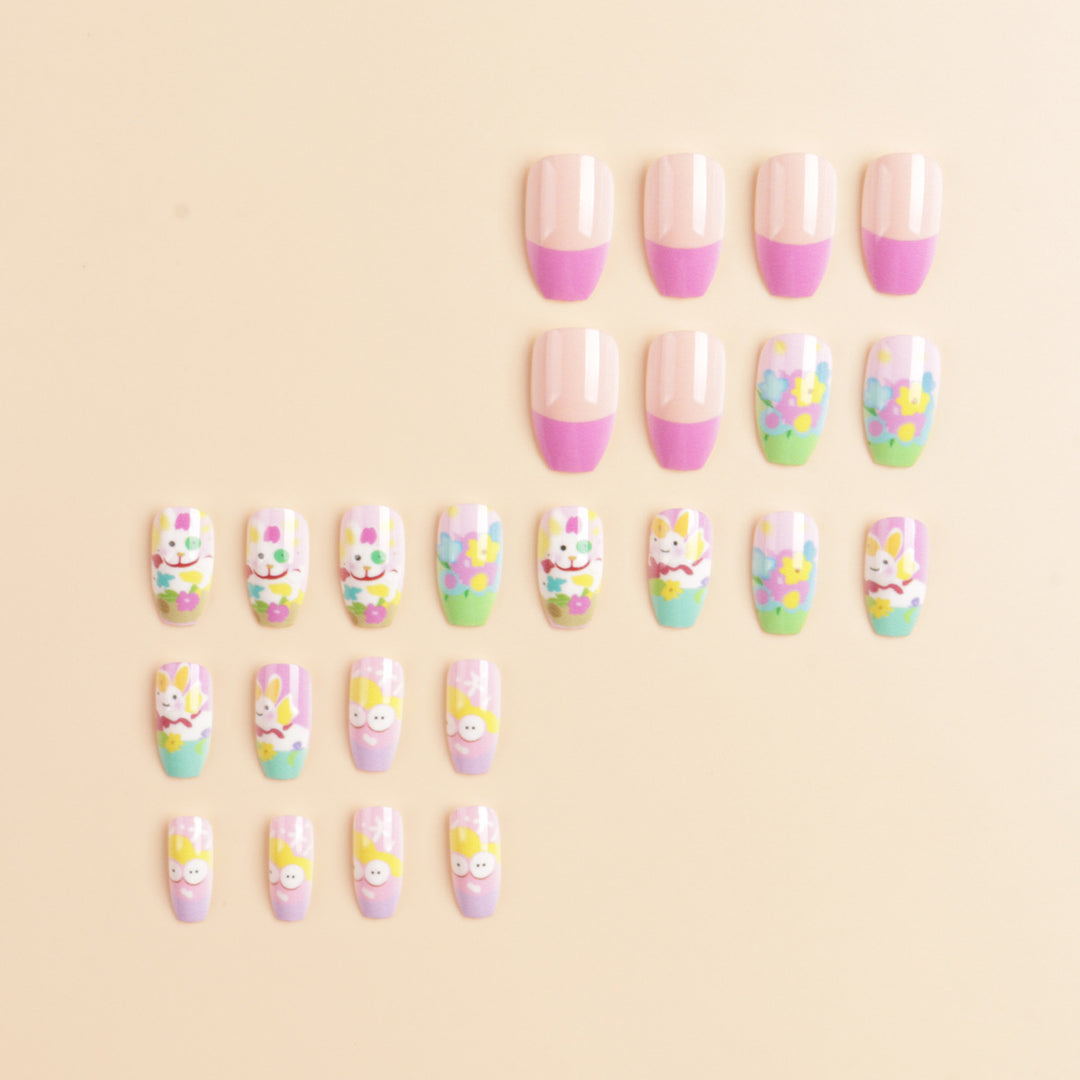 Artistic Spring-Themed Press-On Nail Art Bowlift