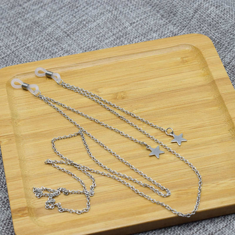 Star-Accented Chain Eyewear Holder Bowlift