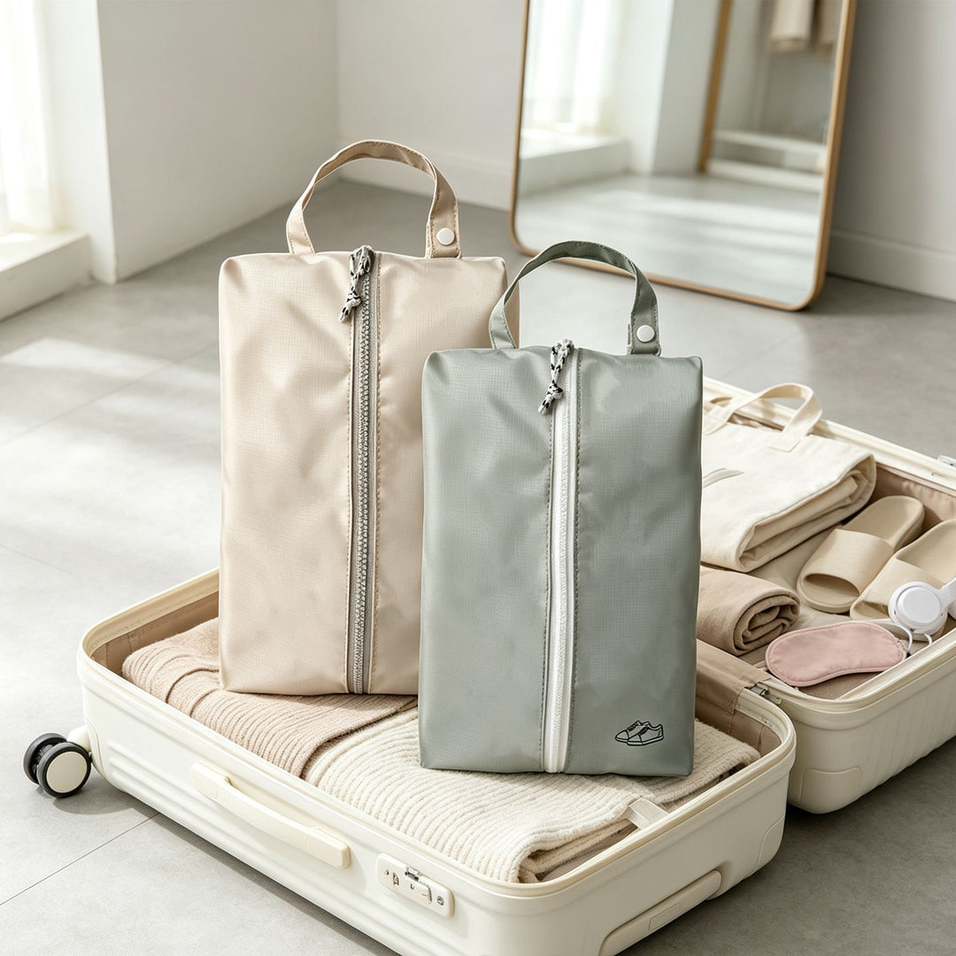 Water-Resistant Zip Shoe Travel Bag Bowlift