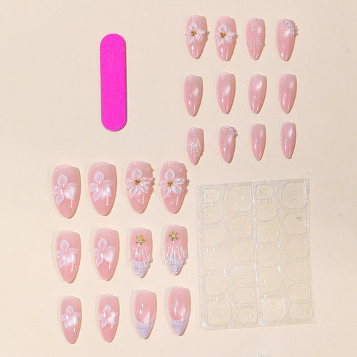 Artistic 3D Floral Nail Art Extensions Bowlift