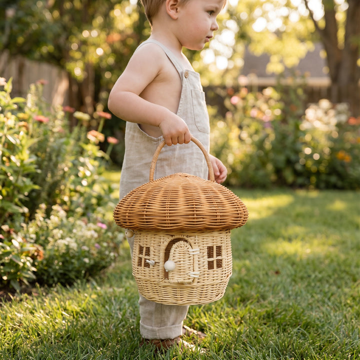 Playful storage basket in mushroom design Bowlift