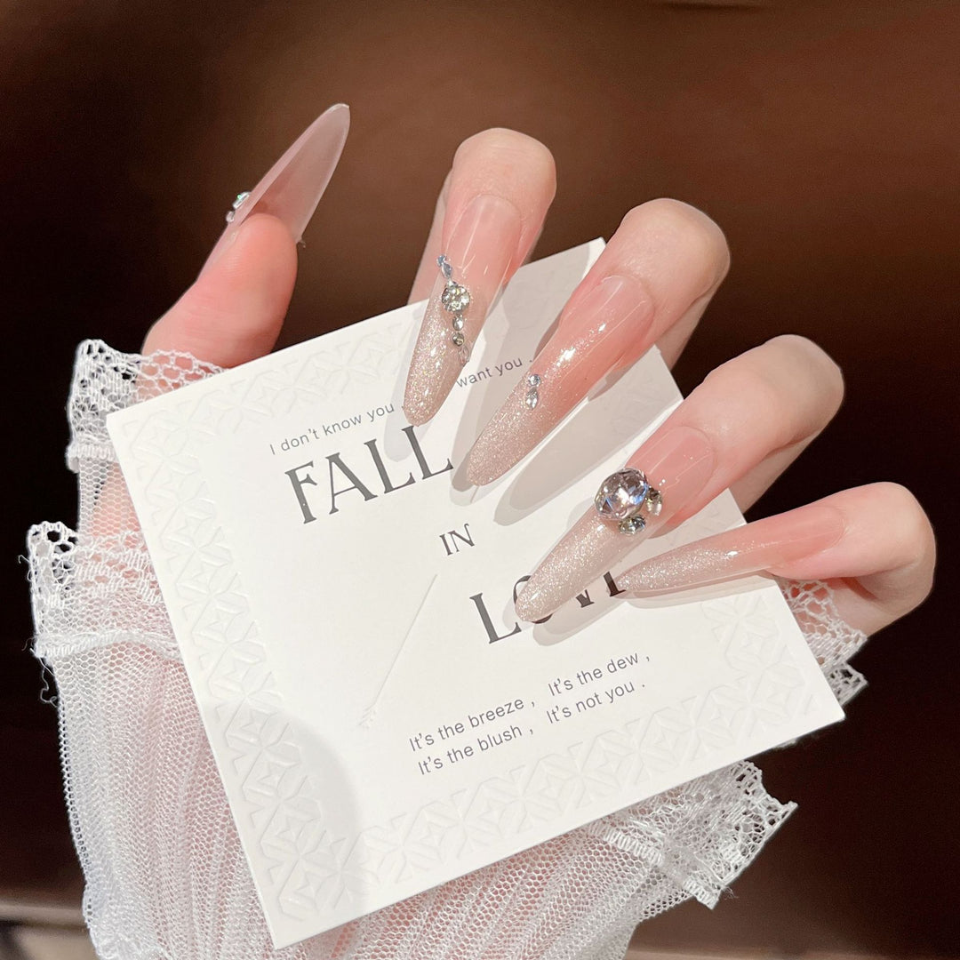 Crystal-Embellished Press-On Nail Extensions Bowlift