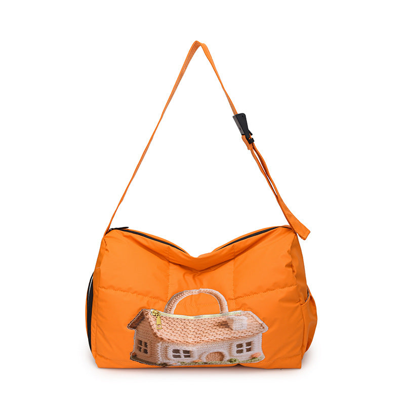 Fashionable Shoulder Bag with Unique Design and Practical Compartments Bowlift