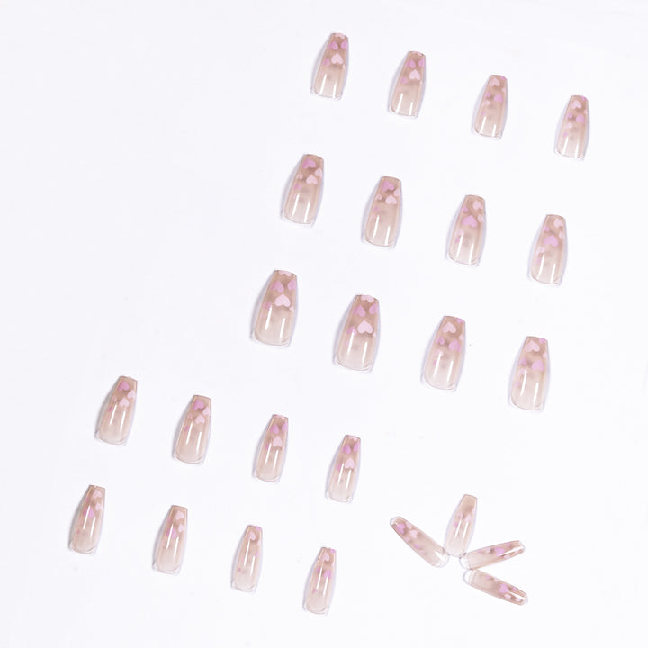 Artful Nail Art with Heart Pattern Bowlift
