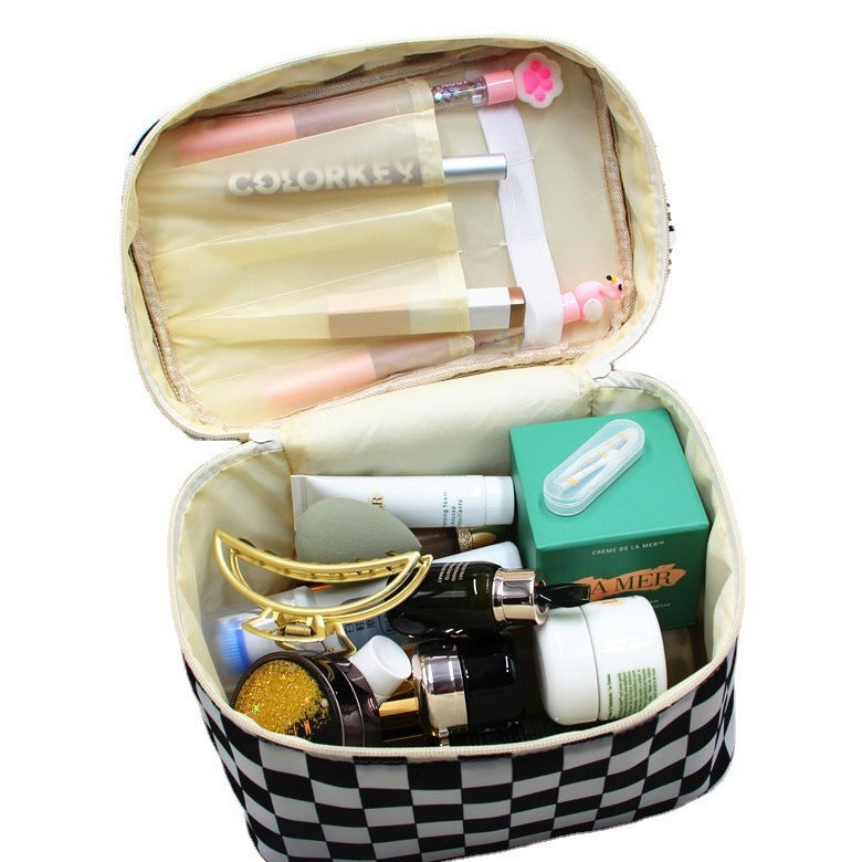 Checkered Pattern Pencil Pouch Bowlift