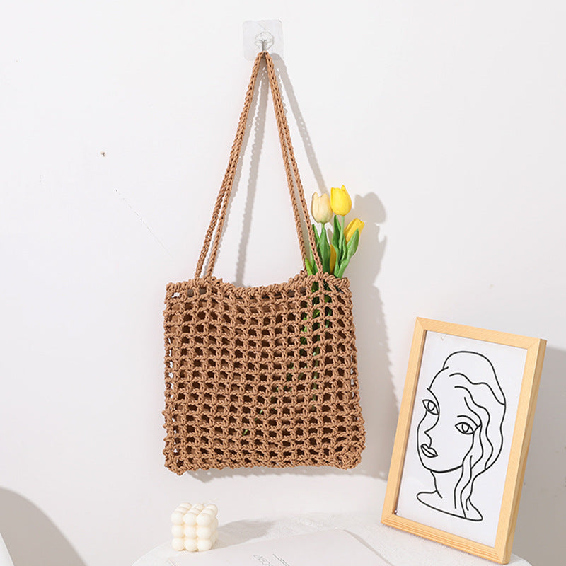 Handmade cotton carrier with decorative net design Bowlift