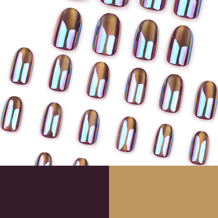 Shiny nail art with holographic effect Bowlift