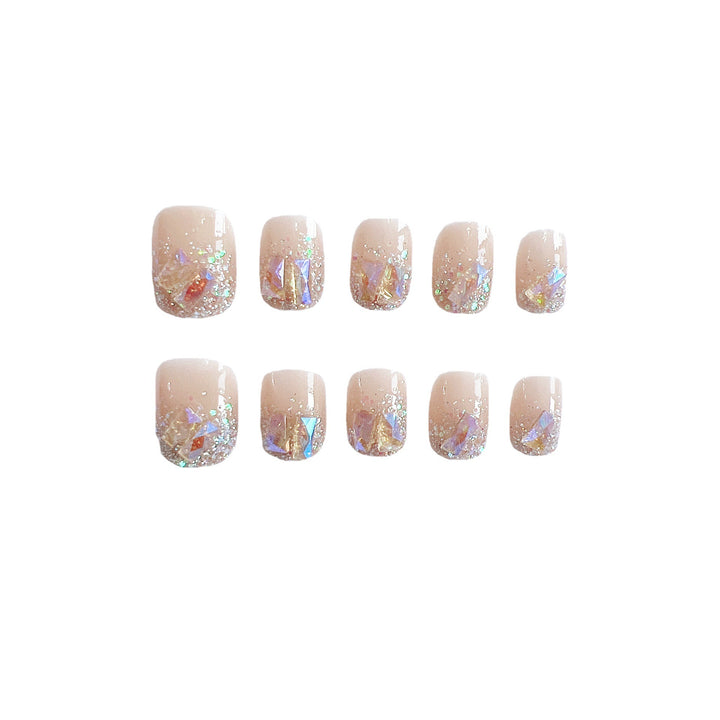Glittering artificial nails with holographic accents Bowlift
