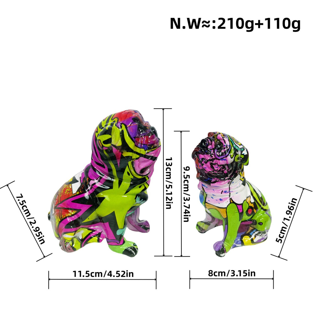 Creative bulldog figurine made of hand-painted resin Bowlift