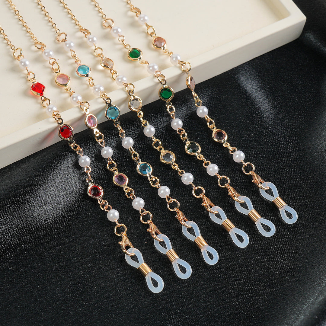 Elegant Gemstone Eyewear Chain Bowlift