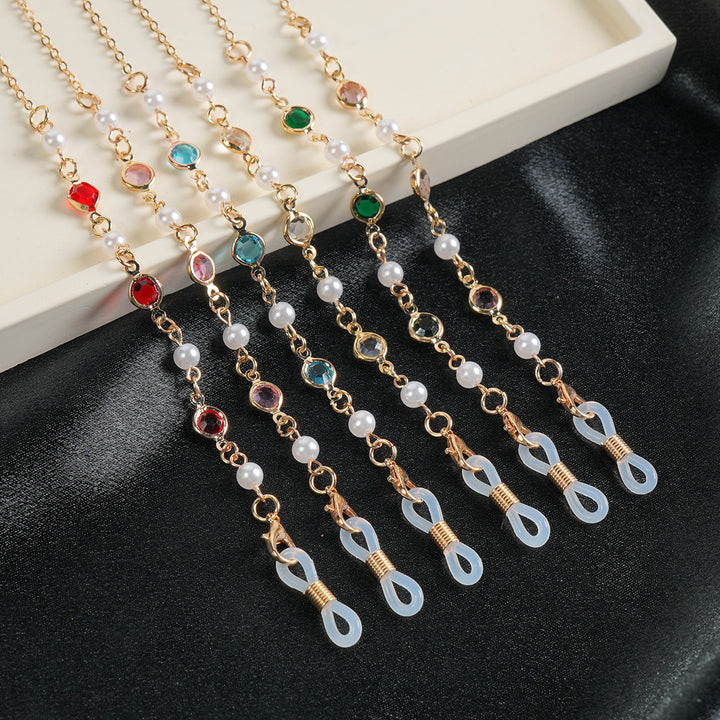Elegant Gemstone Eyewear Chain Bowlift
