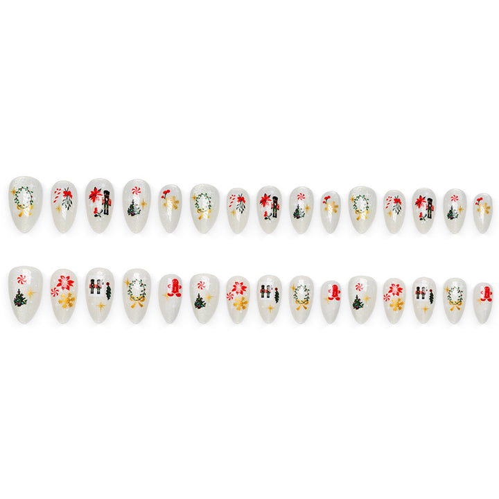 Elegant artificial nails with festive Christmas motifs Bowlift