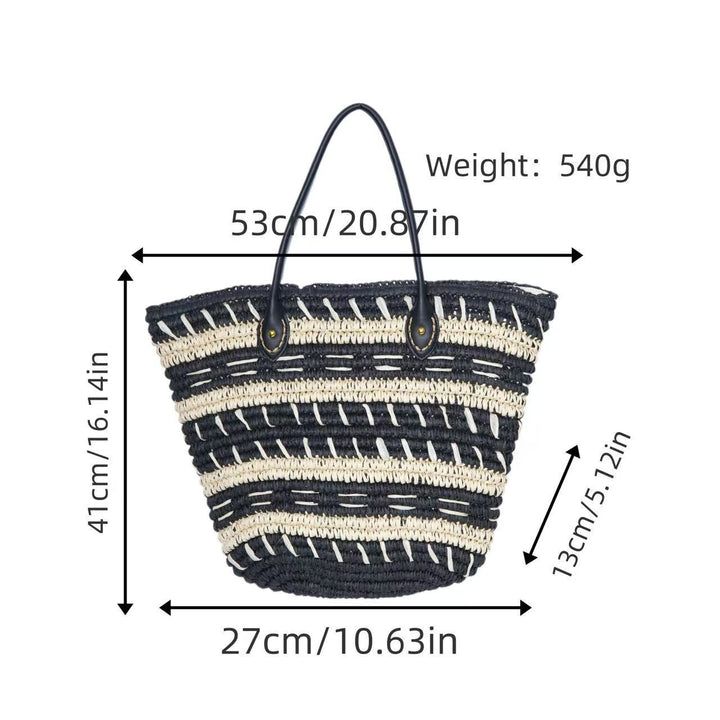Bast-Beach bag with Elegant Structured Design Bowlift