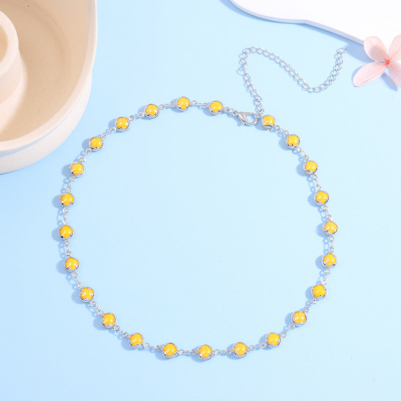 Floral Charm Choker Necklace Bowlift 1788164322