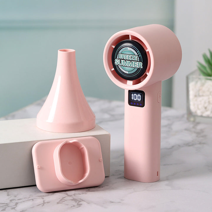 Ladies portable mini misting fan with LCD temperature display Bowlift