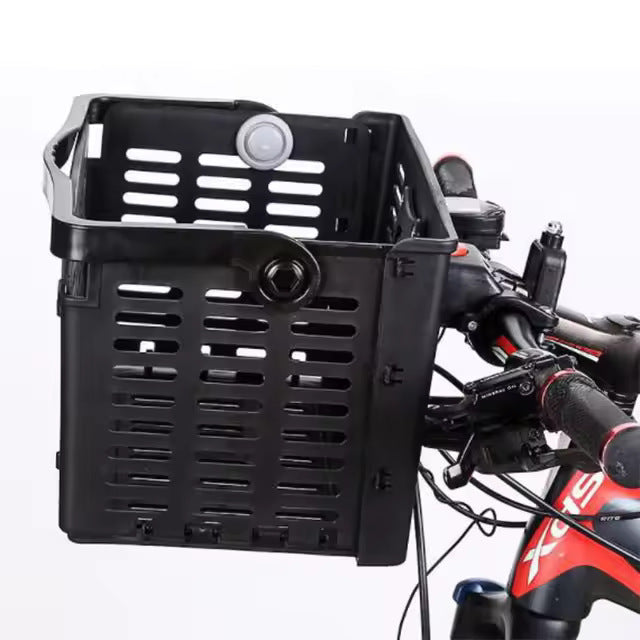 removable vented front bicycle cargo basket with universal handlebar mount Bowlift