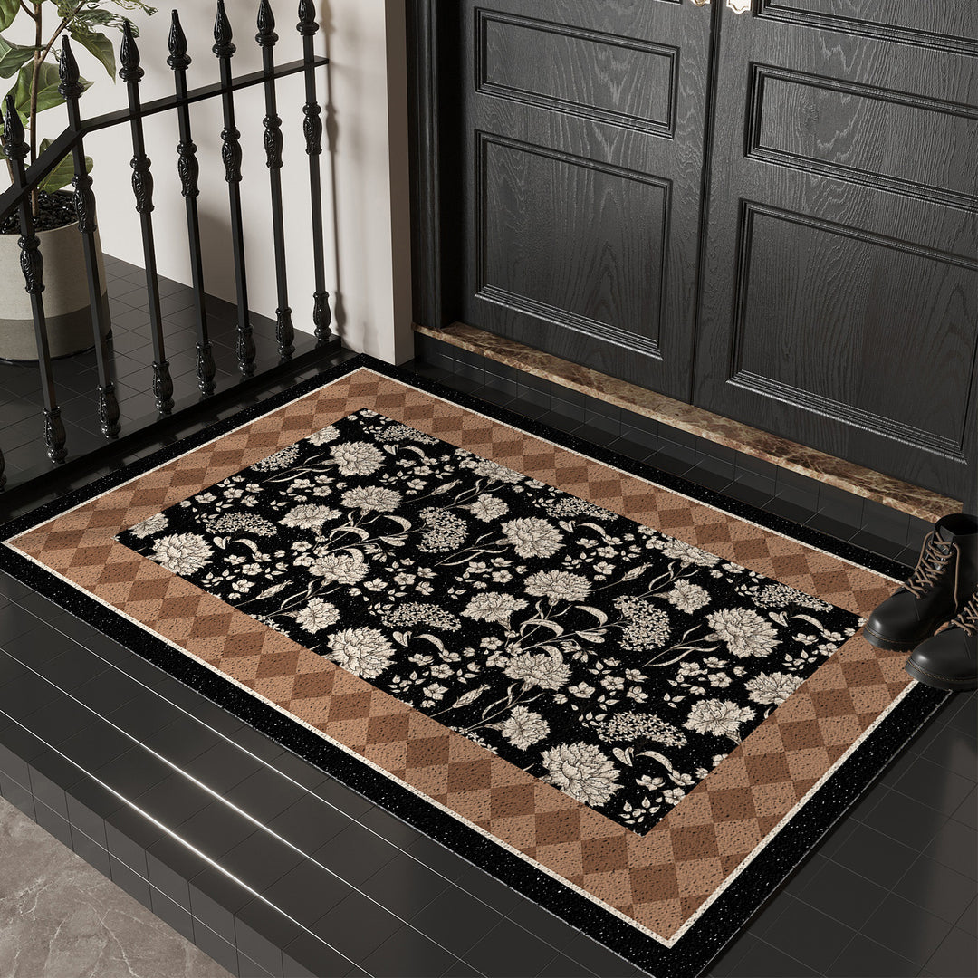Floral Print Decorative Entry Mat Bowlift