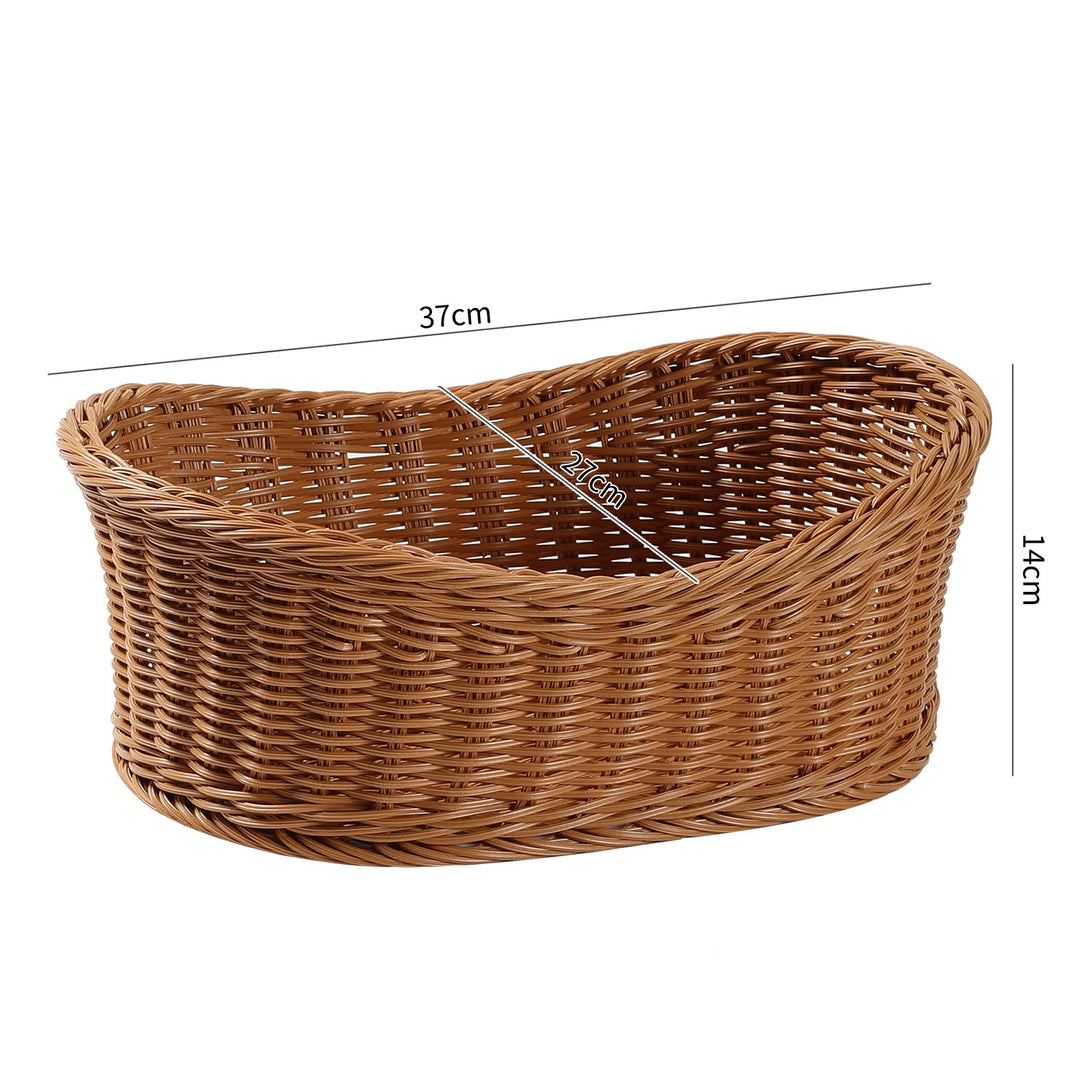 Woven Natural Fiber Storage Basket with Curved Design Bowlift