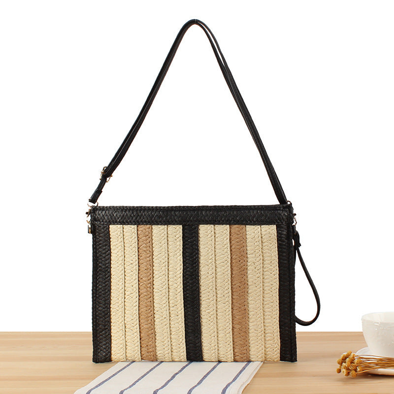 Elegant Shoulder Bag in Modern Striped Design Bowlift