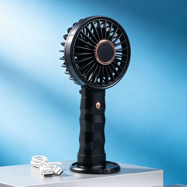 Women portable hand fan with flexible design and USB charging function Bowlift