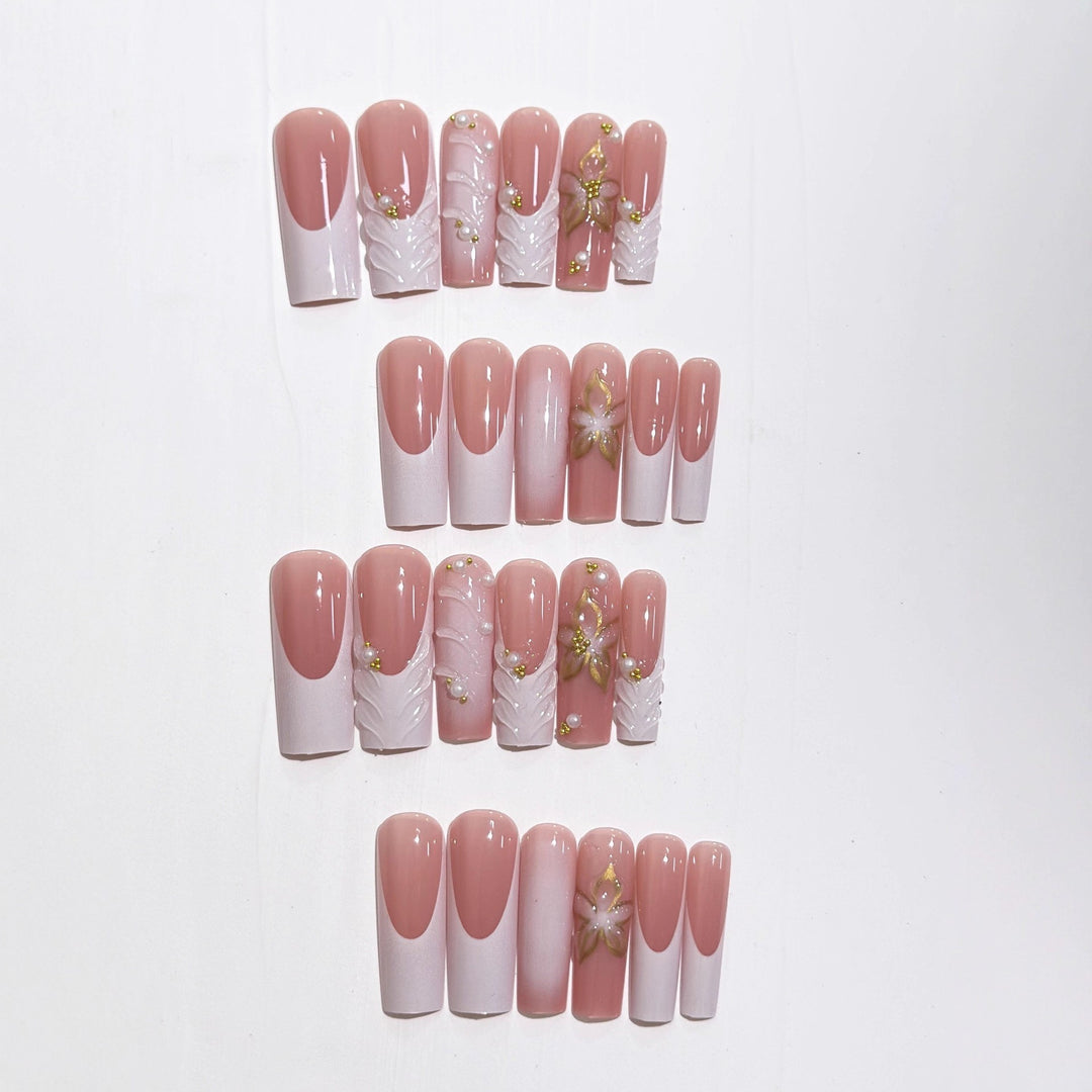 Luxury 3D Floral Nail Extensions Bowlift
