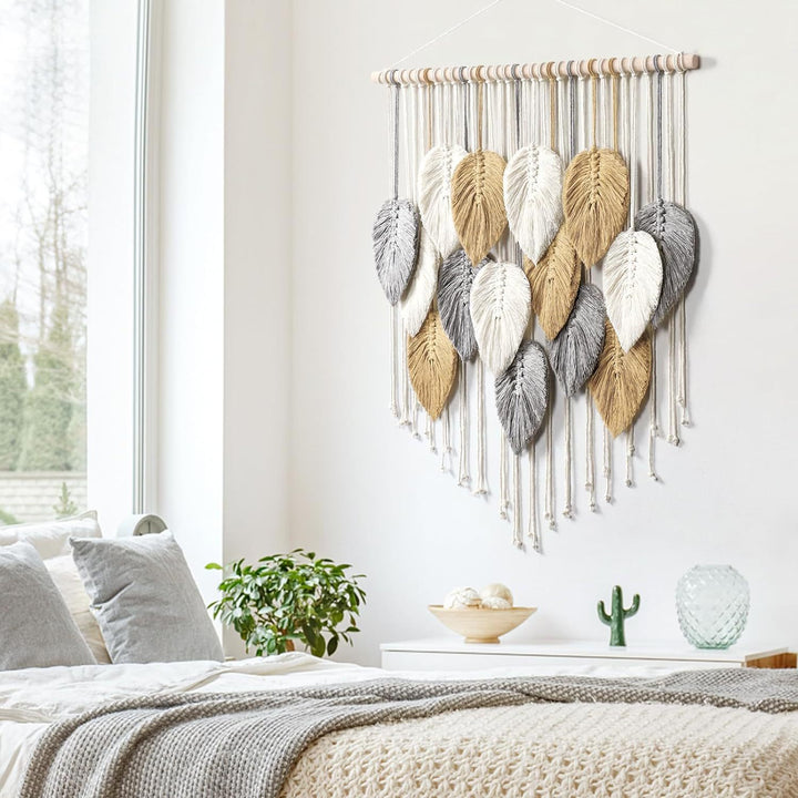 Macrame Leaf Wall Hanging Decor Bowlift