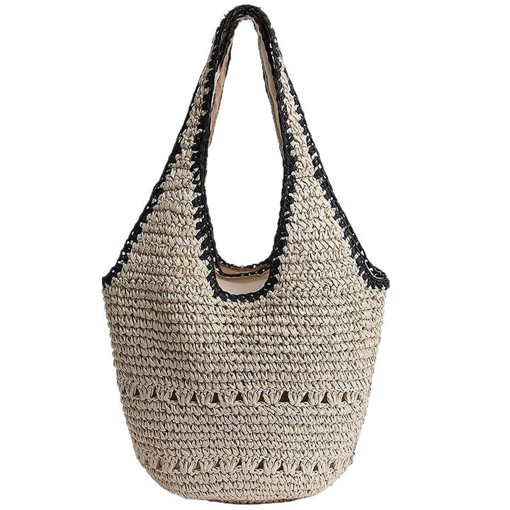 Woven Natural Material Handbag with Minimalist Structure Bowlift