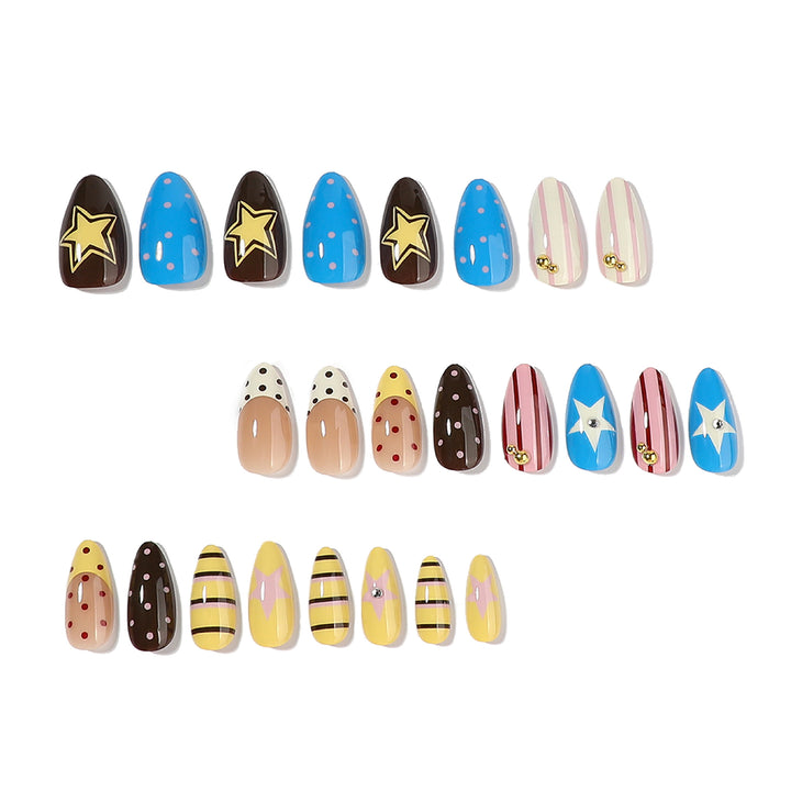 Creative artificial nails with playful patterns Bowlift